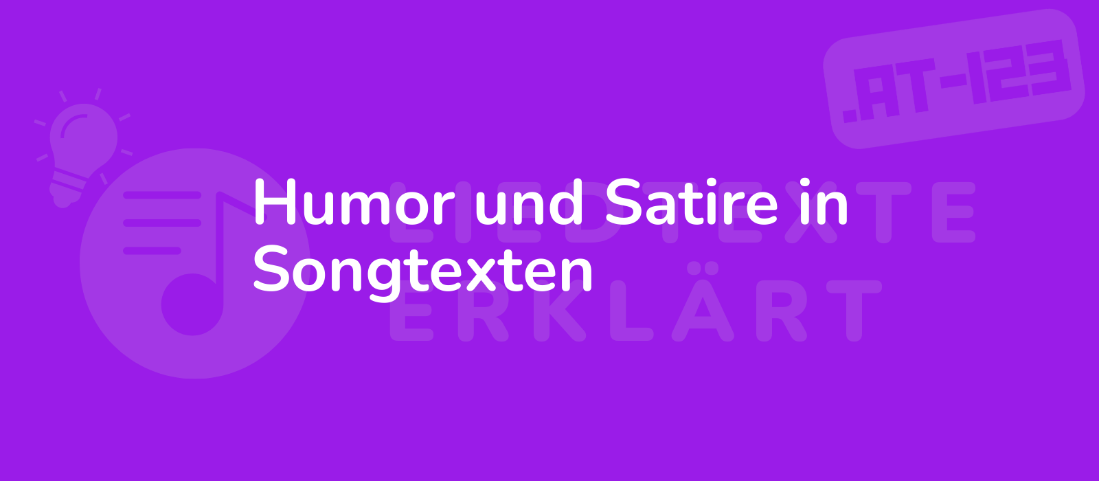 Humor und Satire in Songtexten