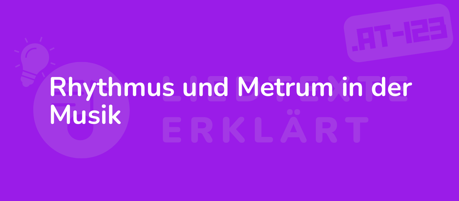 Rhythmus und Metrum in der Musik